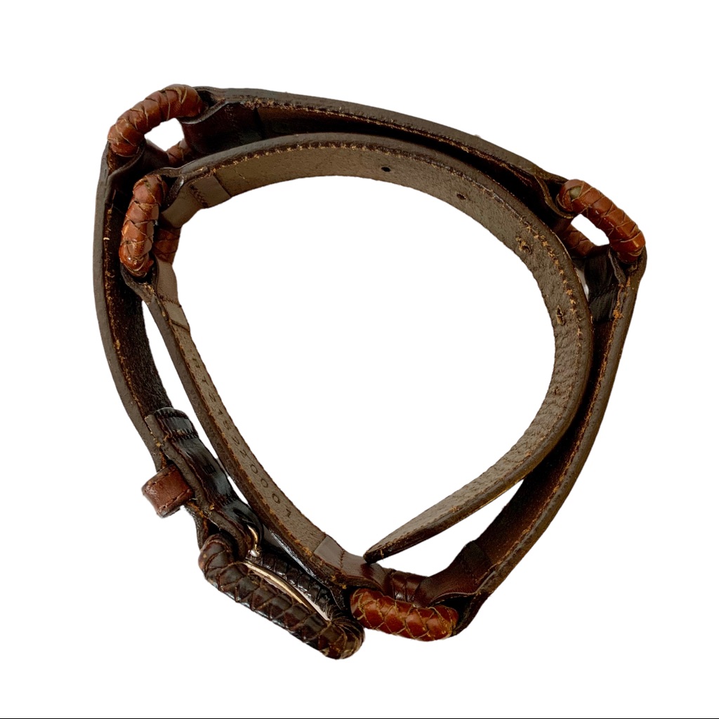 Fossil Leather Woven Square Belt Sz S — image 3 of 8